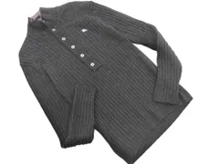 BURBERRY BLACK LABEL バーバリーブラックレーベル ウール混 ハイネック ハーフボタン ニット セーター size2/グレー ◇■◎メンズ