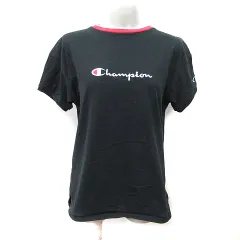 チャンピオン CHAMPION Tシャツ カットソー 半袖 刺繍 M 黒 ブラック /YI