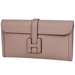 エルメス HERMES ジジェ エラン 手持ち Hロゴ セカンドバッグ クラッチバッグ ヴォースイフト グリシーヌ(ピンク) T レディース 【中古】