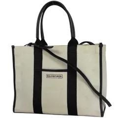 バレンシアガ BALENCIAGA ハードウェア トートバッグ 2WAY ショルダーバッグ トートバッグ キャンバス ホワイト ブラック 671400 レディース 【中古】