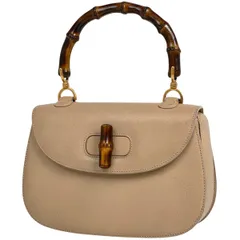 グッチ GUCCI バンブー ハンドバッグ オールドグッチ ハンドバッグ レザー ベージュ 000460633 レディース 【中古】のサムネイル