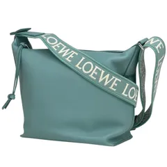 ロエベ LOEWE キュービィ クロスボディバッグ スモール アナグラム ショルダーバッグ レザー ブルー レディース 【中古】