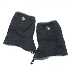 【超美品】デサントゴルフ レッグウォーマー 黒×グレー 裏起毛  レディース F ゴルフウェア DESCENTE