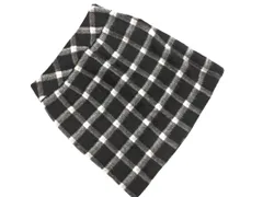 any SiS エニィスィス ウール混 チェック Aライン 台形 スカート size2/白ｘ黒 ◇■ レディース