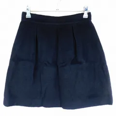 アナトリエ ANATELIER スカート フレア ミニ タック バックファスナー 無地 36 紺 ネイビー ボトムス /T2