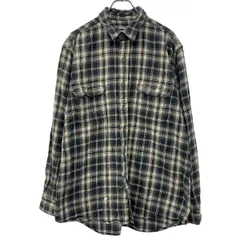 FIELD&STREAM 長袖 ネルシャツ XL～ グレー ホワイト ボタン 胸ポケット チェックシャツ チェック柄 カジュアル アメカジ 秋物 a802-5722