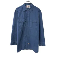 Dickies 長袖 無地シャツ L ネイビー ディッキーズ 胸ポケット 長袖シャツ ボタン シンプル トップス 春物 a802-5726のサムネイル