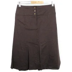 イエナ IENA スカート ひざ丈 台形 ウール 無地 36 茶 ブラウン ボトムス /T2