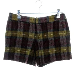 グリーンレーベルリラクシング ユナイテッドアローズ green label relaxing パンツ ショート ショーパン ジップフライ ウール チェック 38 グレー ベージュ ボトムス /T2