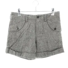 B&Y ユナイテッドアローズ BEAUTY&YOUTH ビューティー&ユース パンツ ショート ショーパン ロールアップ 薄手 ウール 無地 S グレー ボトムス /T2
