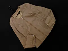 green label relaxing グリーンレーベルリラクシング ユナイテッドアローズ 本革 ラムレザー ノーカラー ジャケット size38/ベージュ ◇■ レディース