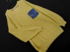 RODEO CROWNS ロデオクラウンズ Vネック デニム ポケット ニット セーター sizeF/黄 ◇■ レディース