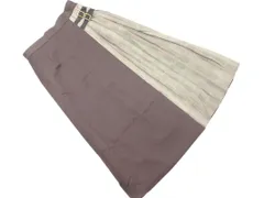 新品 grove グローブ チェック プリーツ 切替 ロング スカート sizeL/茶 ◇■ レディース