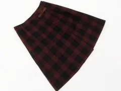 KUMIKYOKU 組曲 チェック Aライン 台形 スカート size2/ボルドー ◇■ レディース