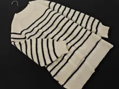 earth music&ecology アースミュージック＆エコロジー ボーダー ドルマン ニット セーター sizeF/白ｘ紺 ◇■ レディース