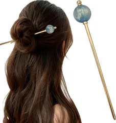DY.2ten 一本挿し 簪 シンプル かんざし レディース 飴玉 髪飾り ヘアスティック 成人式 七五三 振袖 和装 着物 浴衣 留袖 和装小物 結婚式 ヘアアクセサリー 一本差し (青)