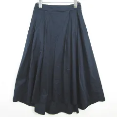 ロペ ROPE フレア スカート ロング丈 ストレッチ 綿 36 ネイビー kz14379