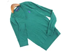 POLO RALPH LAUREN ポロ ラルフローレン GOLF ゴルフ ウール100% Vネック ニット セーター sizeXS/緑 ◇■ レディース