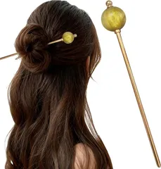DY.2ten 一本挿し 簪 シンプル かんざし レディース 飴玉 髪飾り ヘアスティック 成人式 七五三 振袖 和装 着物 浴衣 留袖 和装小物 結婚式 ヘアアクセサリー 一本差し (オリーブグリーン)