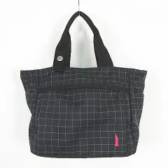 イーストボーイ EAST BOY ハンドバッグ ブラック 格子 ワンポイント kz14474