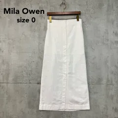 美品 Mila Owen ミラオーウェン タイトスカート ロングスカート マキシ丈 ホワイト リネン混 09WFS201122 バックベルト 綺麗め オフィス カジュアル Iライン ペンシルスカート 無地 シンプル 完売品 ★ ■◆