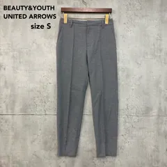 美品 BEAUTY&YOUTH UNITED ARROWS ビューティーアンドユース ユナイテッドアローズ 1614-299-4638 テーパードスリット9分丈パンツ ボトムス グレー S くるぶし丈 アンクル オフィスカジュアル ★ ■■