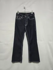 トゥルーレリジョン ブーツカット Indigo 白 スティッチ デニム レディース 27インチ 0219