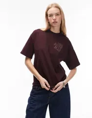 オールセインツ レディース トップス Tシャツ AllSaints Orlando Etta Tshirt Oxblood red レッド
