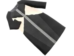 iCB アイシービー ウール100% Iライン ワンピース size4/黒ｘグレー ◇■ レディース