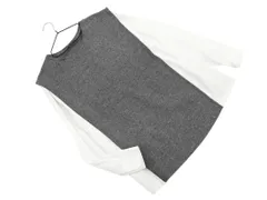 ZARA ザラ スリーブ 切替 ニット セーター sizeM/グレーｘ白 ◇■ レディース