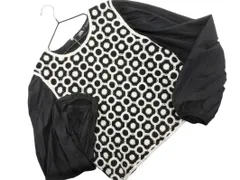 ZARA ザラ 素材 切替 ボリュームスリーブ カットソー sizeL/黒 ◇■ レディース