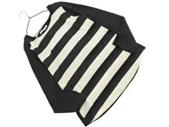 URBAN RESEARCH DOORS アーバンリサーチドアーズ ウール混 ボーダー ニット セーター sizeONE/チャコールｘアイボリー ◇■ レディース