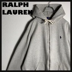 RALPH LAUREN フルジップパーカー 刺繍ロゴ グレー XL 裏起毛