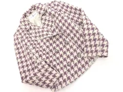 JANE MORE ジェーンモア ウール混 千鳥柄 テーラード ジャケット size13/オフホワイトx紫 ◇■ レディース