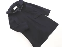 NATURAL BEAUTY BASIC ナチュラルビューティーベーシック ウール混 2WAY フーディー ノーカラー コート sizeS/紺 ◇■ レディース