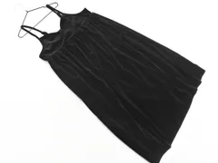 earth music&ecology アースミュージック＆エコロジー ベロア キャミソール ワンピース sizeF/黒 ◇■ レディース