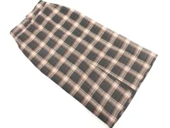 GLOBAL WORK グローバルワーク ウール混 チェック スリット ロング スカート sizeL/黒ｘ茶 ◇■ レディース