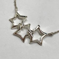美品 ティファニー トリプルスター シルバー925 ネックレス 3連 星
