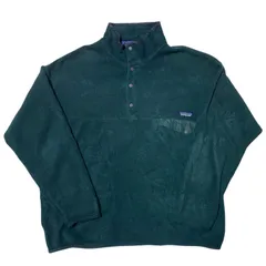 Patagonia ロングセラー パタゴニア シンチラ•スナップT•プルオーバー フリース ロゴ ヴィンテージ ジャマイカ スナップボタン  ハンターグリーン 緑 深緑 ヴィンテージアイテム 2XL レディース ユニセックス メンズ 古着 長袖 CHM