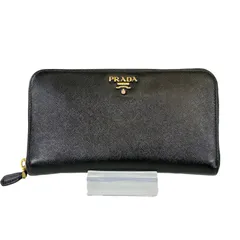【人気・美品】PRADA プラダ サフィアーノ メタル ロゴ ラウンドファスナー ラウンドジップ 長財布 ロングウォレット ブラック 黒色 ゴールド金具 コインケース カードケース 札入れ 小銭入れ メンズ レディース ユニセックス