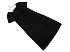 UNTITLED アンタイトル ウール100% ボックスプリーツ Iライン ワンピース size2/黒 ◇■ レディース