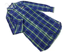Champion チャンピオン チュニック チェック シャツ ワンピース sizeM/緑ｘ紺 ◇■ レディース