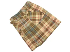 YORKLAND ヨークランド ウール混 チェック タック スカート size63/ベージュ ◇■ レディースのサムネイル
