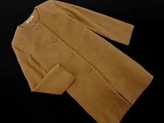 NATURAL BEAUTY BASIC ナチュラルビューティーベーシック アンゴラ混 ノーカラー コート sizeL/ベージュ ◇■ レディース