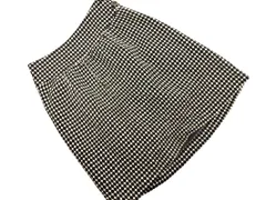 NATURAL BEAUTY BASIC ナチュラルビューティーベーシック ウール100% ドット Aライン 台形 スカート sizeS/黒ｘ白 ◇■ レディース