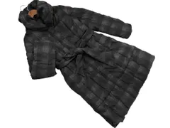 ｍ f editorial エムエフエディトリアル チェック ダウン コート sizeM/グレー ◆■ レディース