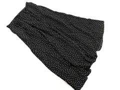 earth music&ecology アースミュージック＆エコロジー ドット ロング スカート size縦M 横L+/黒 ■■ レディース