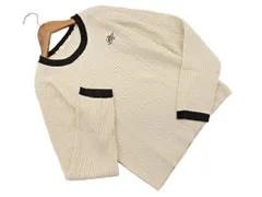 CLASSICAL ELF クラシカルエルフ ワンポイント刺繍 ニット セーター sizeL/アイボリーｘ黒 ◇■ レディース