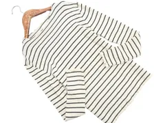 earth music&ecology アースミュージック＆エコロジー ボーダー ニット セーター sizeM/オフホワイトx黒 ◇■ レディース