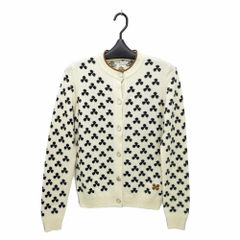 [Meito] Hermès Clover Cardigan, Ivory, Size 36, Cashmere Knit, Long Sleeve, Women's Apparel